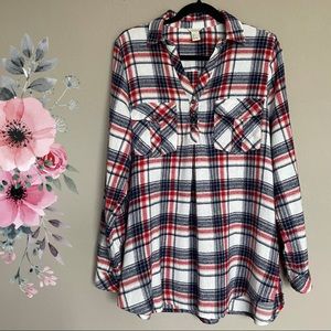 Forever 21 Plaid Long Sleeve Shirt/Tunic